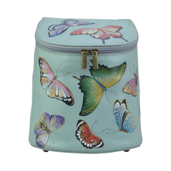 Anuschka Handbags - Anuschka Women’s Leather Hand-Painted Bucket Backpack Butterfly Heaven